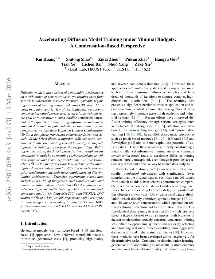 First page of Diffusion Dataset Condensation paper