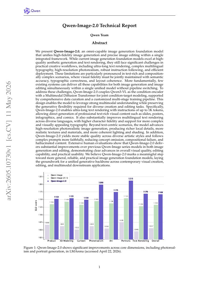 First page of Qwen-Image-2.0 Technical Report