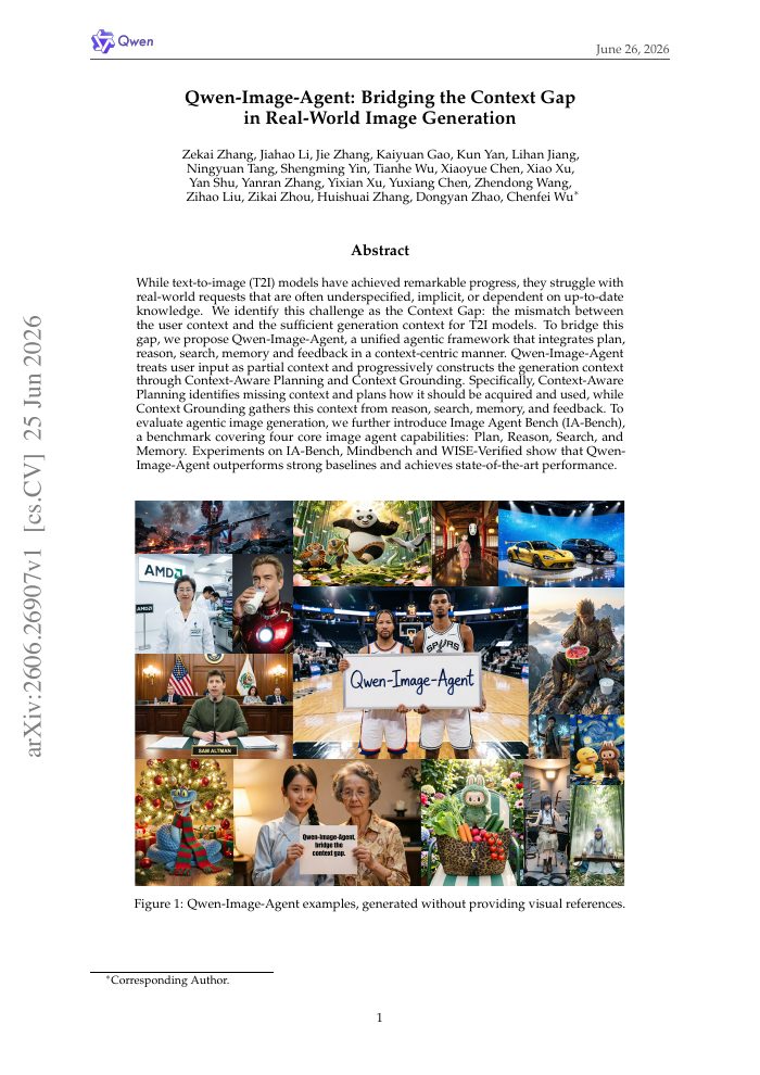 First page of Qwen-Image-Agent paper