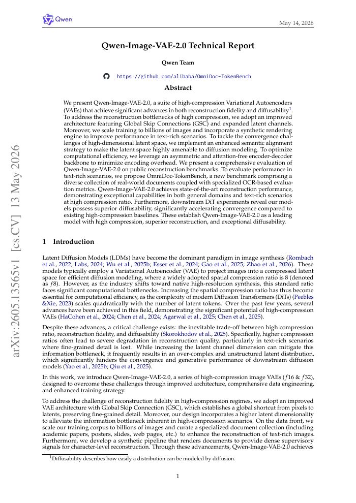 First page of Qwen-Image-VAE-2.0 Technical Report