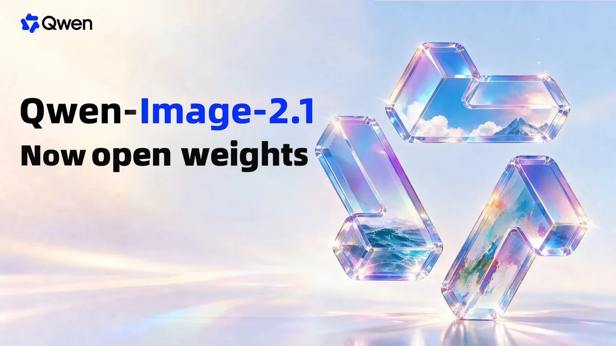 Qwen Image 2.1 official release cover: now open weights